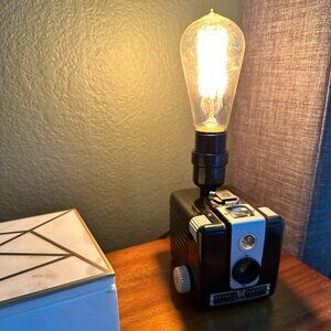 Antique Camera Table Lamp | Kodak Brownie | Works